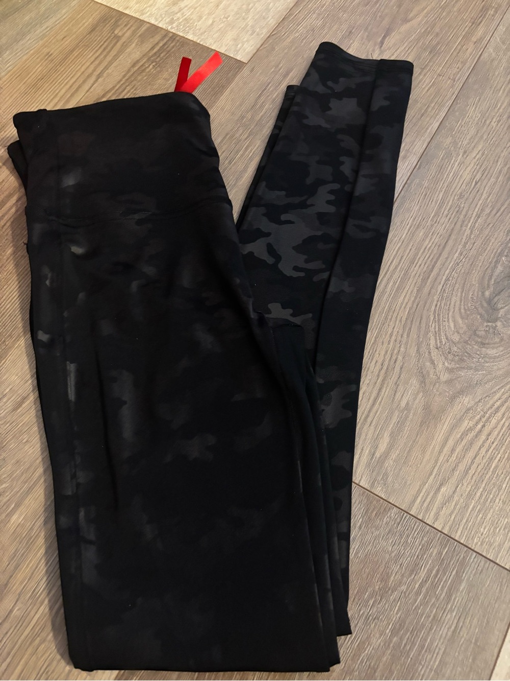 SPANX Girls' Black Camo High-Waist Leggings